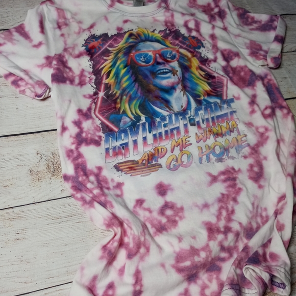 Bleached Retro Purple Beetlejuice Shirt - Picture 3 of 8
